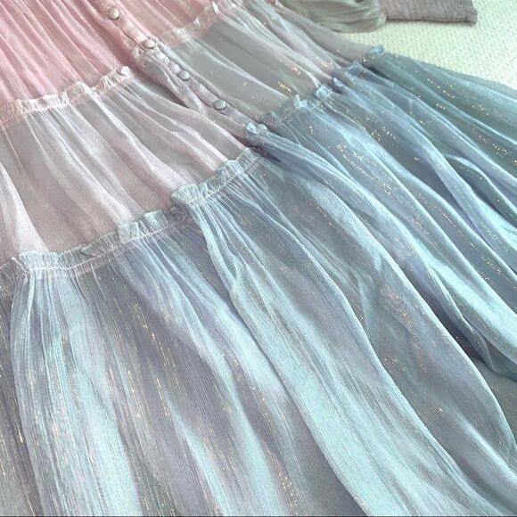 NWT✨ Rococo Sand Shine Rainbow Ombré Emi button dress size Small, NWT - Picture 5 of 6